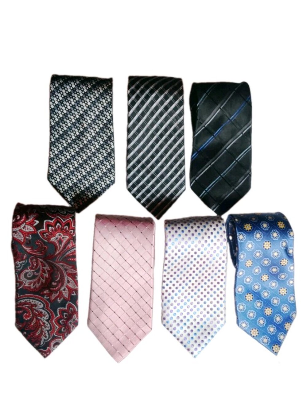 7 Vtg GEOFFREY BEENE Heavy Jacquard Silk Ties Corporate Event/Holiday Wardrobe